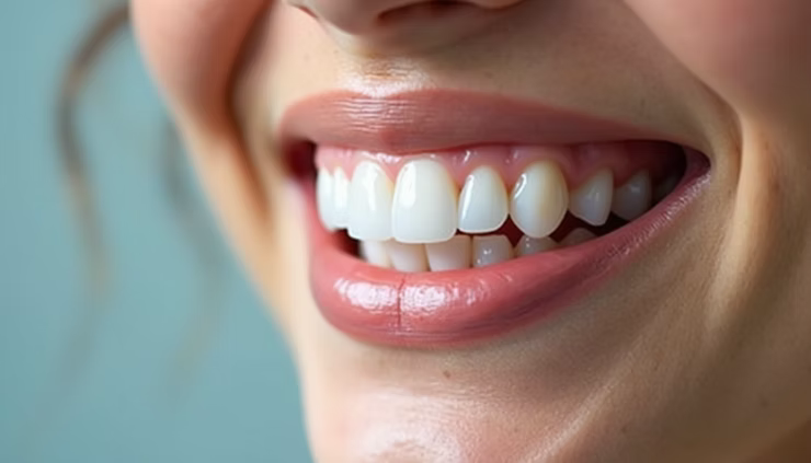 Bright smile after professional teeth whitening